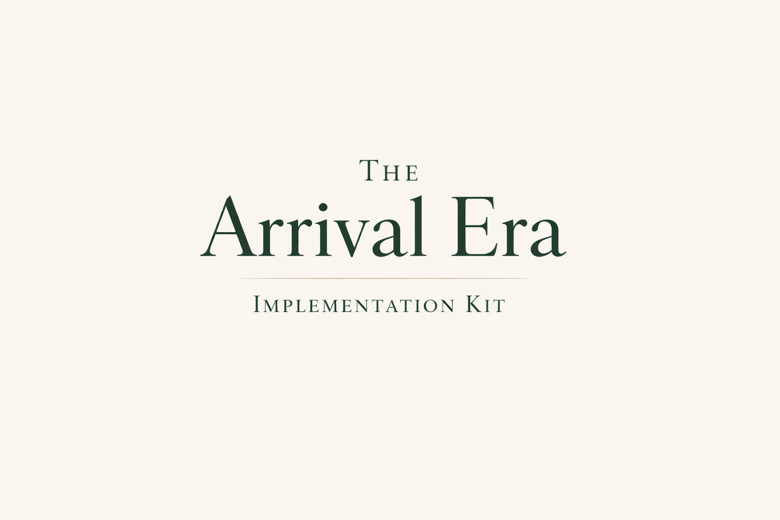 👉 The Arrival Era Implementation Kit cover